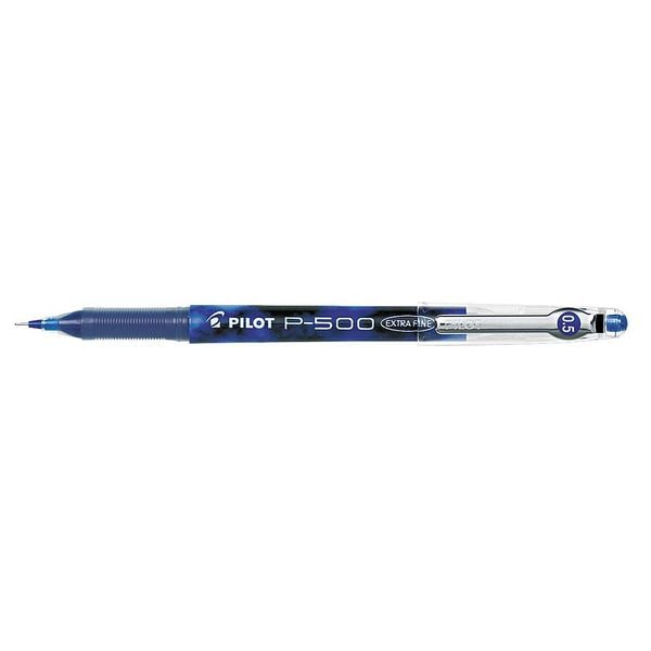 Pilot P500 Gel Ink Roller Ball Pen, Extra Fine 0.5 mm, Blue PK12