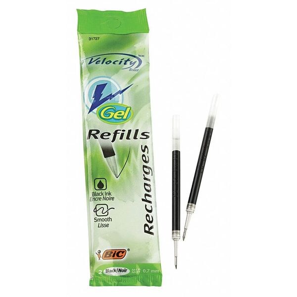 Bic Ink Refill, Medium, Black, PK2 BICRRLCP21BK Zoro