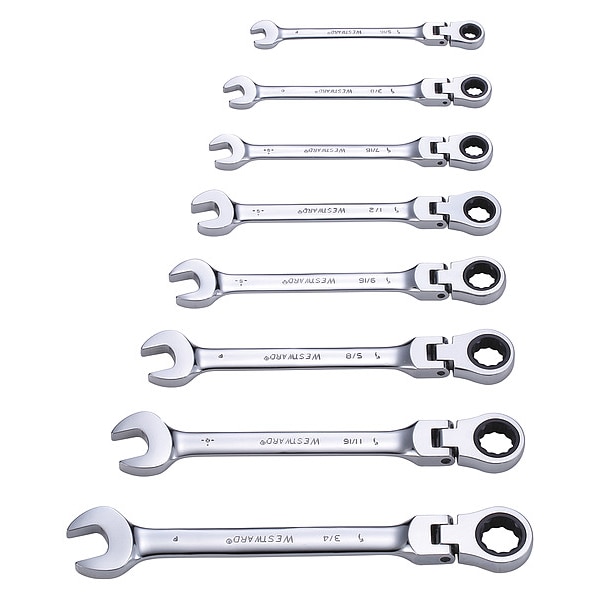Westward Ratcheting Wrench Set, Pieces 8 35Z115 Zoro