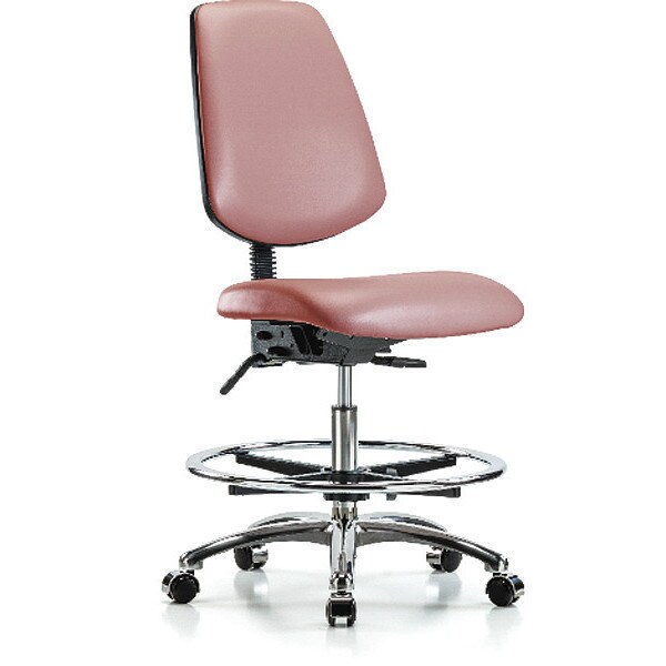 Blue Ridge Ergonomics Bench Chair, Vinyl, Med, Bk, CF, Cast, Mulb BR ...
