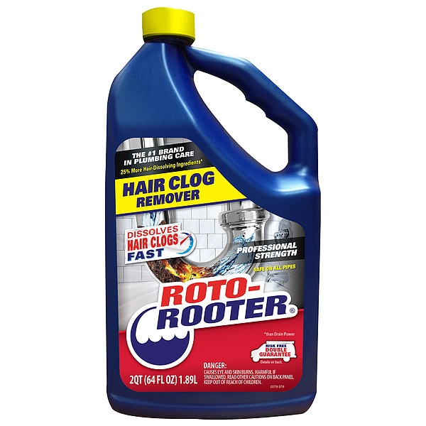 Roto Rooter Hair Clog Remover, Bottle, 64 oz, PK4 351405 Zoro