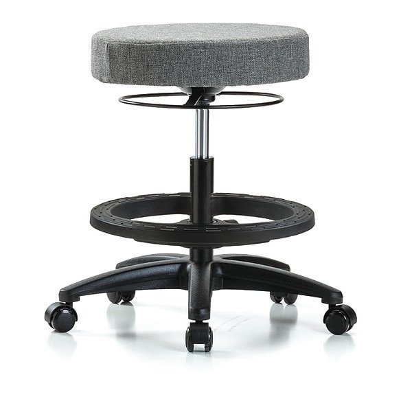 Blue Ridge Ergonomics Bench Stool, Med, Fabric, BF, Casters, Gry BR-FMBSO-RG-BF-RC-F44
