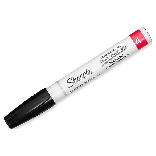 Sharpie Paint Marker, Medium Point, Black, PK12 35549