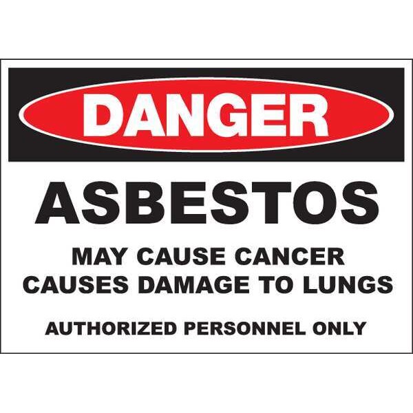 Zing Danger Sign, 10 in H, 14 in W, Plastic, Rectangle
