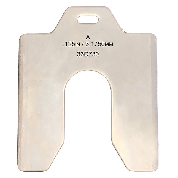 Zoro Select Slotted Shim 2 x 2" x 0.125", Pk5 36D730