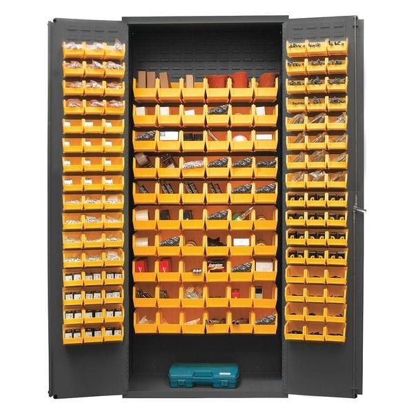 Durham Mfg Extra-Heavy Duty Bin Cabinet, 36 in W, 84 in H, 18" D, 156 Bins 3603-156B-95 - main