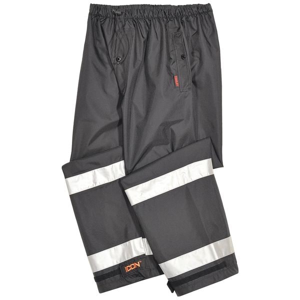 Tingley P24123-5X Rain Pants, Polyester, Black/Silver, 5XL