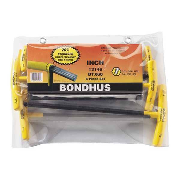 Bondhus 6 Piece SAE T-Shape Hex Key Set, 13146 13146 | Zoro Bondhus 6 Piece SAE T-Shape Hex Key Set, 13146 13146 | Zoro