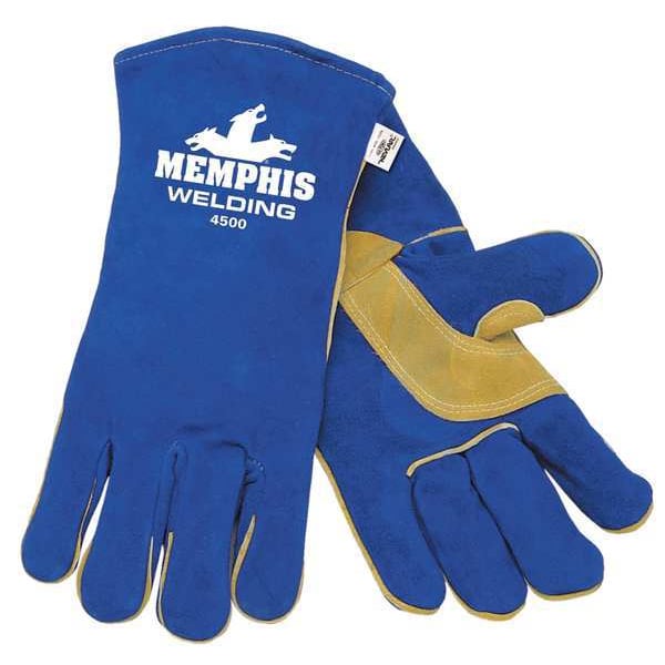 Mcr Safety Welding Welding Gloves, Gauntlet Cuff, Wing Thumb