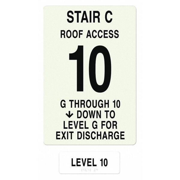 Intersign NFPA Sign, Floors Served G to 10 NFPA-PVC1812(CGAG0) | Zoro