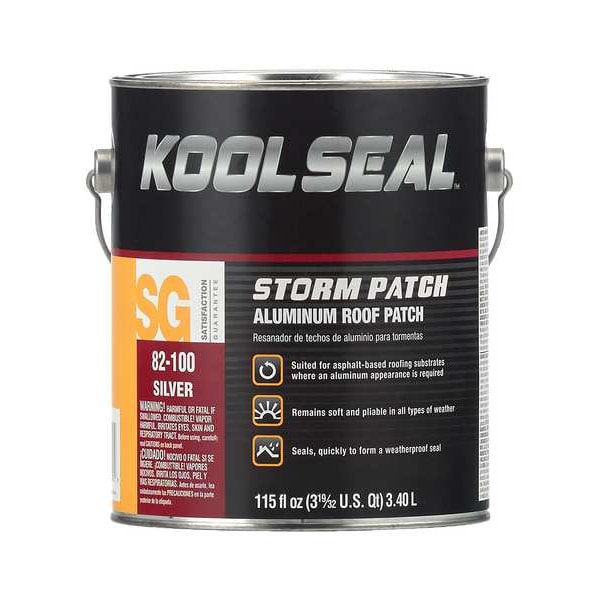 Kool Seal Roof Leak Repair, 1 gal, Can, Silver KS008210016 Zoro