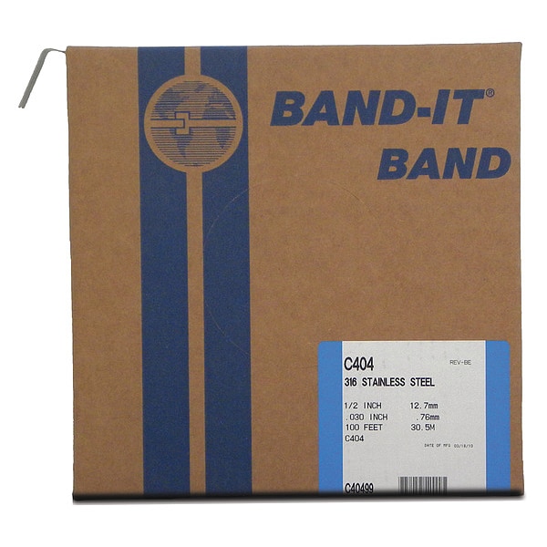 Band-It Band, 316Ss, 1/2 X 0.030 X 100 RL/100Ft C40499 | Zoro