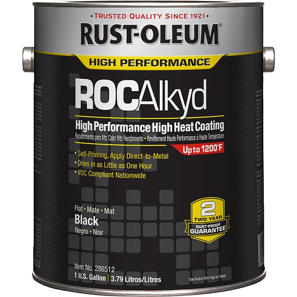 RustOleum Heat Resistant Coating, Black, Metal 286512 Zoro