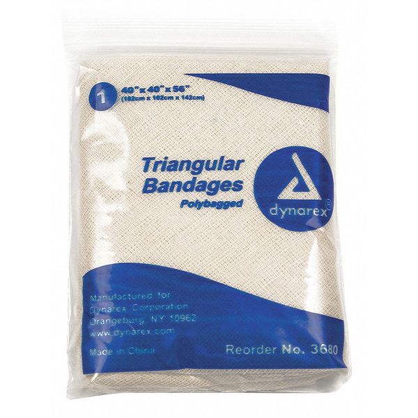 Dynarex Triangular Bandage, Cotton, 40inx56in, PK12 3680