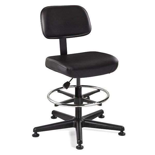 Bevco Vinyl Task Chair, 23" to 33", No Arms, Black 5500VBK Zoro