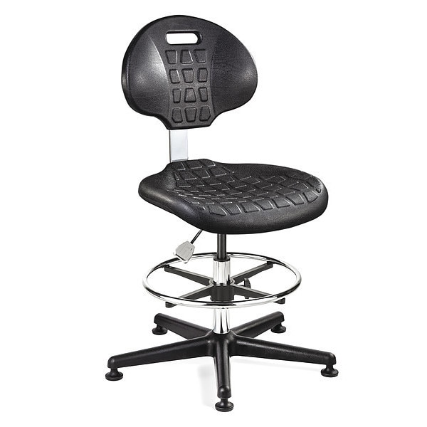 Bevco Black Poly Cleanroom Chair, ISO 4, 21-31" Seat Height 7500C1-BLK