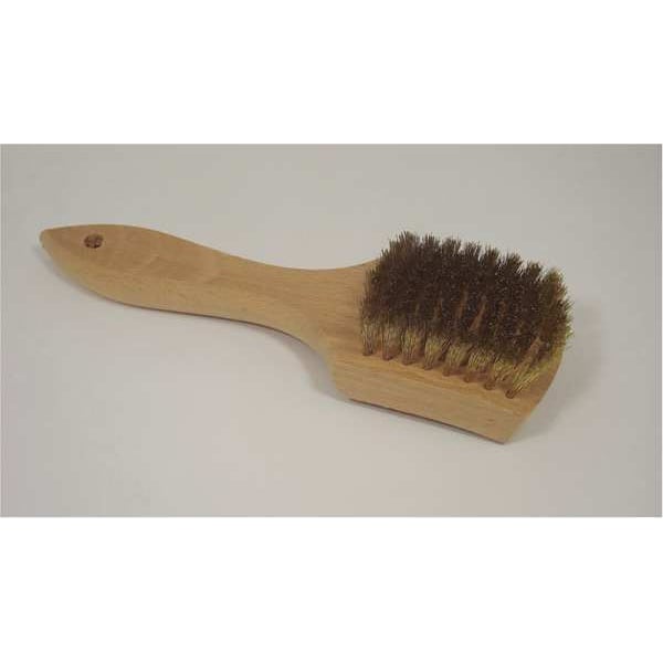 Schaefer Brush 2 1/4 in W Scratch Brush, Stiff, 6 in L Handle, 3 in L Brush, Brass, Wood, 8 in L Overall 27668GS