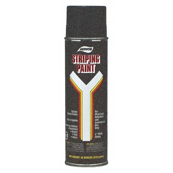 Aervoe Striping Paint, 18 oz., Asphalt Black, Solvent Based 770 Zoro
