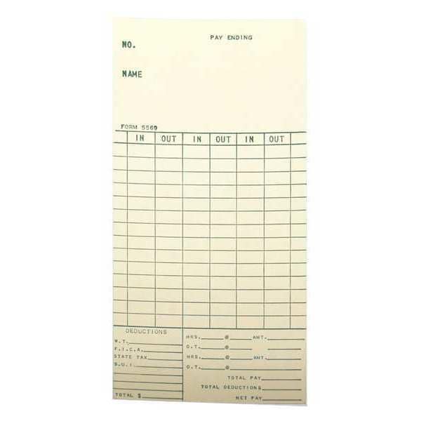 Amano Time Cards 250 Each AMA556950 Zoro