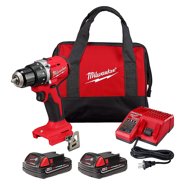 Milwaukee Tool M18 Compact Brushless 1/2 in. Drill/Driver Kit 360122CT Zoro