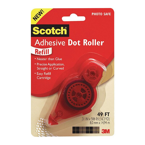 Scotch Adhesive Dots, White, 8 oz, Dot 6055R Zoro