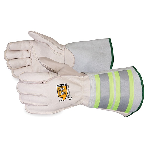 Superior Glove Leather Gloves, Cowhide, Gauntlet Cuff, Wing