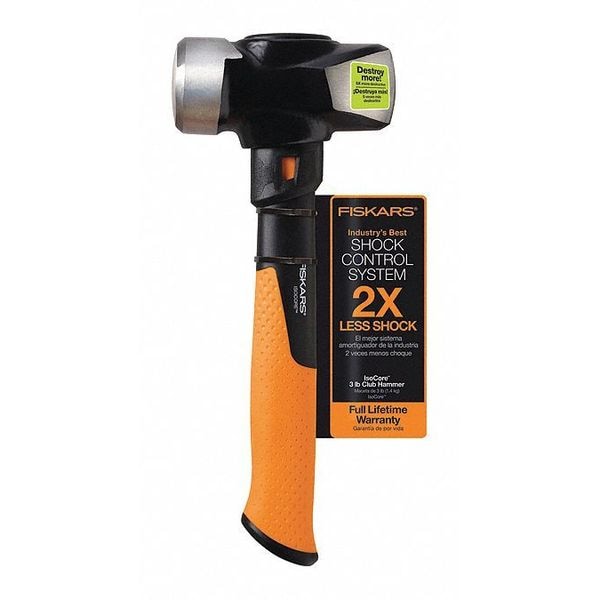 Fiskars IsoCore 3lb Club Hammer 11" 7509101002 Zoro