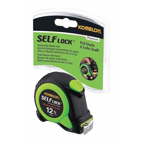 Komelon SL2812 6.76 12 ft. Tape Measure, 5/8" Blade, Self Lock, Green