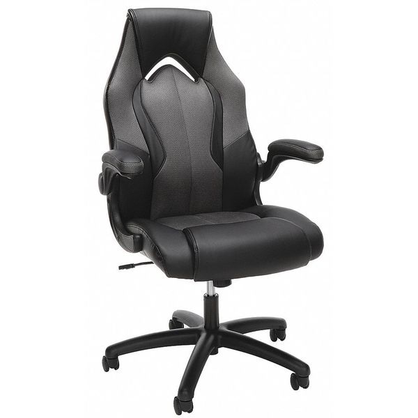 Ofm Gaming Chair, Padded Flip-up, Gray ESS-3086-GRY