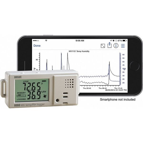 Hobo MX1101 135.00 Data Logger, Temp/Humidity, Bluetooth