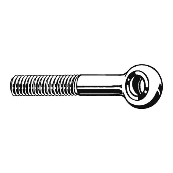 Zoro Select Eye Bolt M16, 16 mm ID, Steel, Plain, 10 PK