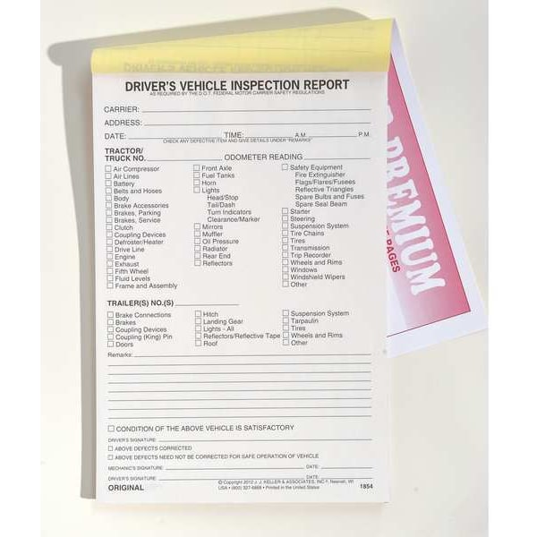 Vehicle Inspection Reports 300 Sets Driver Vehicle Inspection Report ...