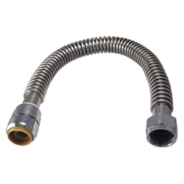 Sharkbite Water Heater Flex Hose, Push Fit, FNPT SS3088FLEX18LF Zoro