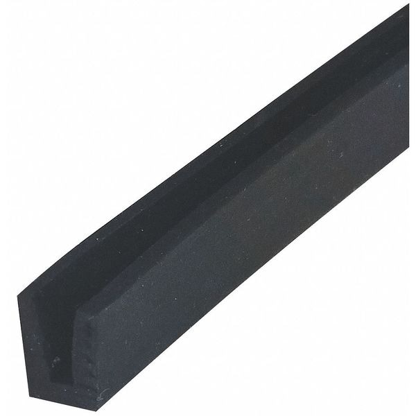 Zoro Select Rubber Edging, Neoprene, 10 ft Length, Non-Adhesive Backing, 5/8 in Overall Width, Style: A ZTRIM-309