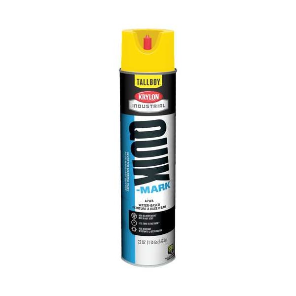 Krylon Industrial Inverted Marking Paint, 22 oz., Utility Yellow, Water Based T03801004 Zoro