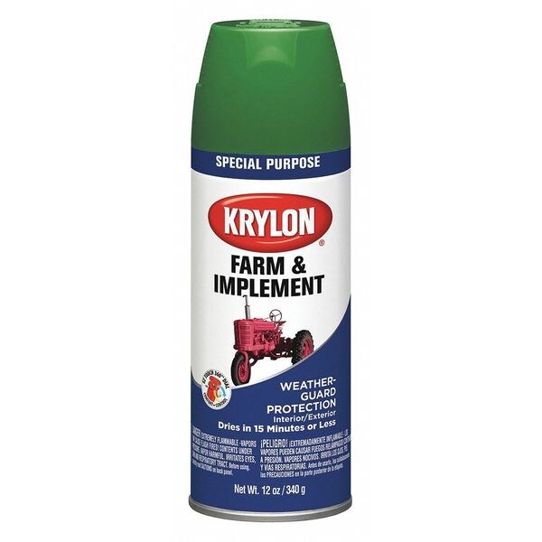 Krylon Spray Paint, John Deere Yellow, High Gloss, 12 oz K01934000 Zoro