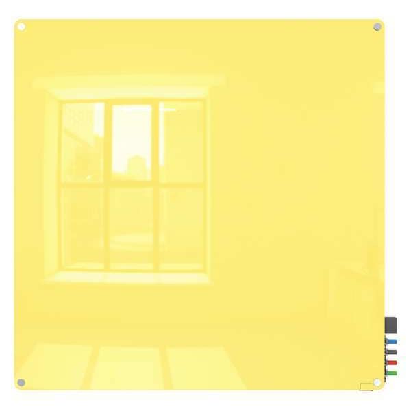 Ghent 48"x48" Glass Dry Erase Board, Gloss, Yellow HMYRN44YW Zoro
