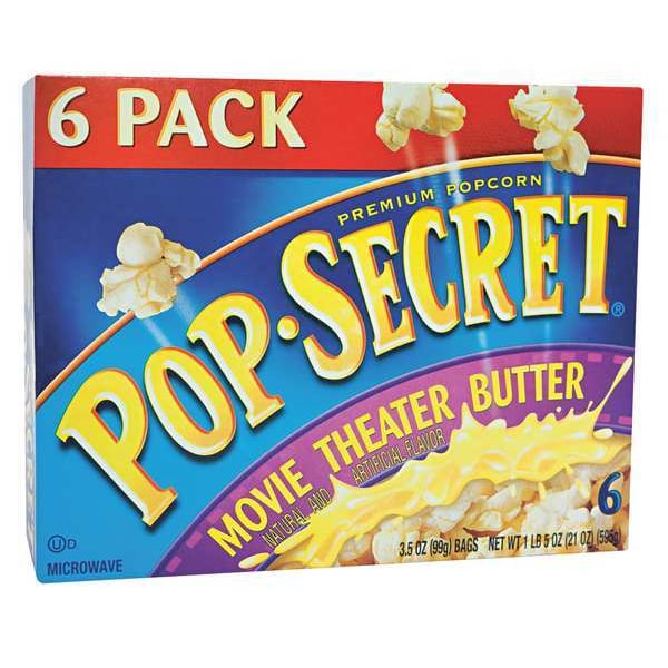 Pop Secret 3.5 oz. Movie Theater Butter Popcorn, 6 PK 57700 Zoro