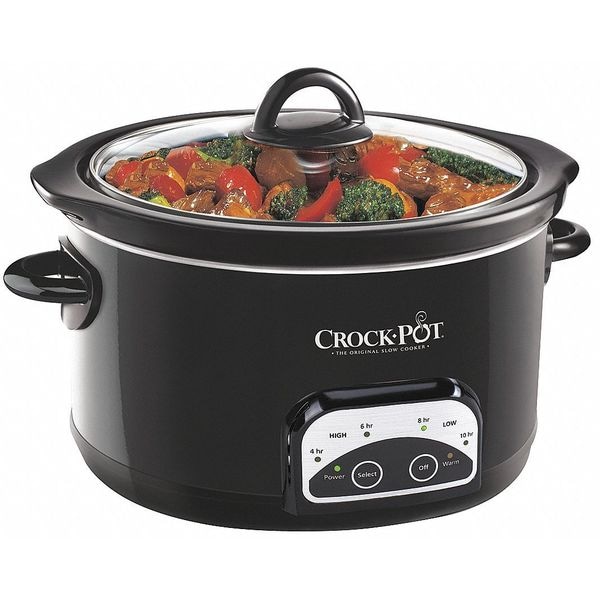 Crock Pot Slow Cooker, Programmable, 5 qt., 120V SCCPRP501-B-A