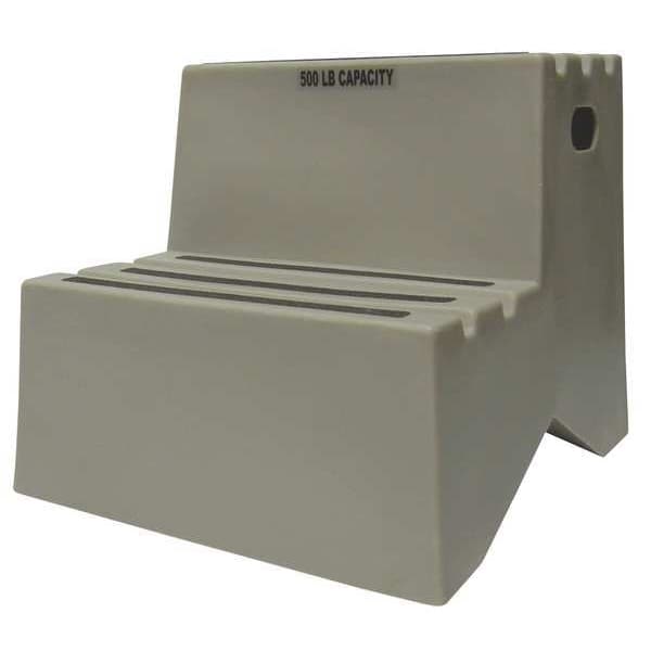 Dpi 2 Steps, Plastic Step Stand, 500 lb. Load Capacity, Gray ST21707
