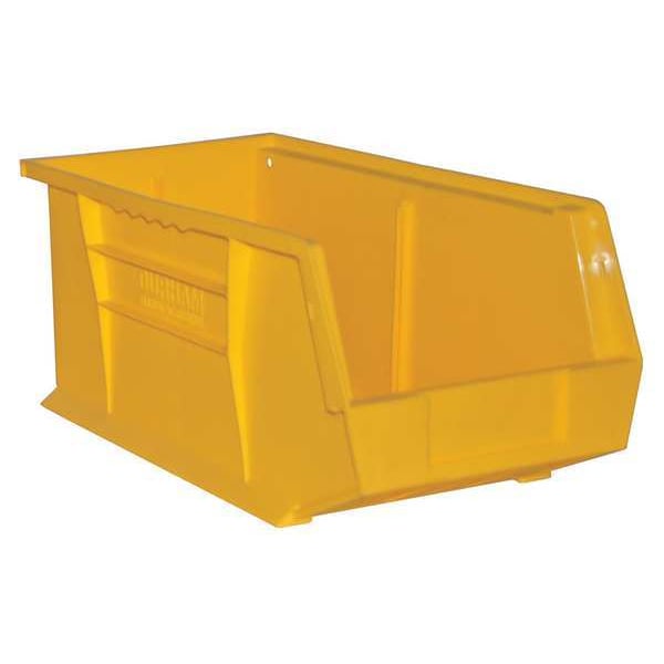 Durham Mfg Hang & Stack Storage Bin, Yellow, Copolymer Polypropylene, 15 in L x 8 in W x 7 in H PB30240-21