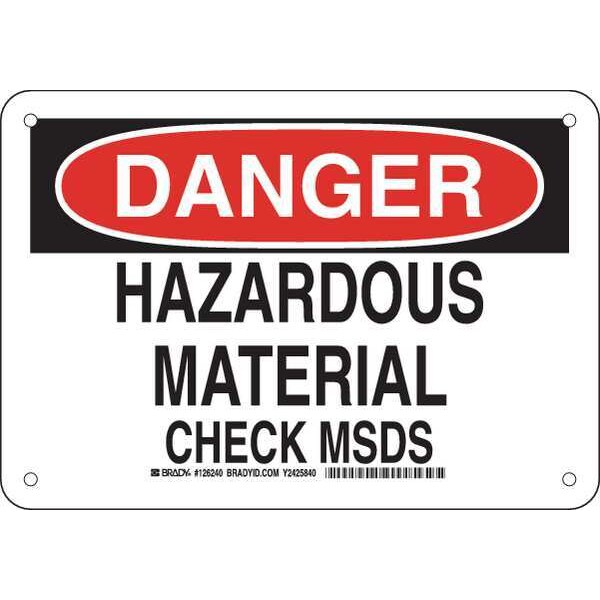 Brady Danger, Hazardous Material Check Msds, 10 in W x 7 in H ...