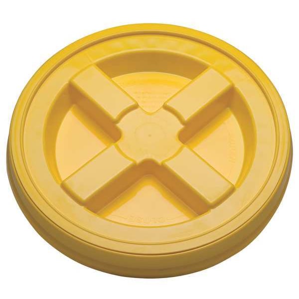 Zoro Select Plastic Pail Lid, Dia 12-3/8 In, Yellow GA5Y