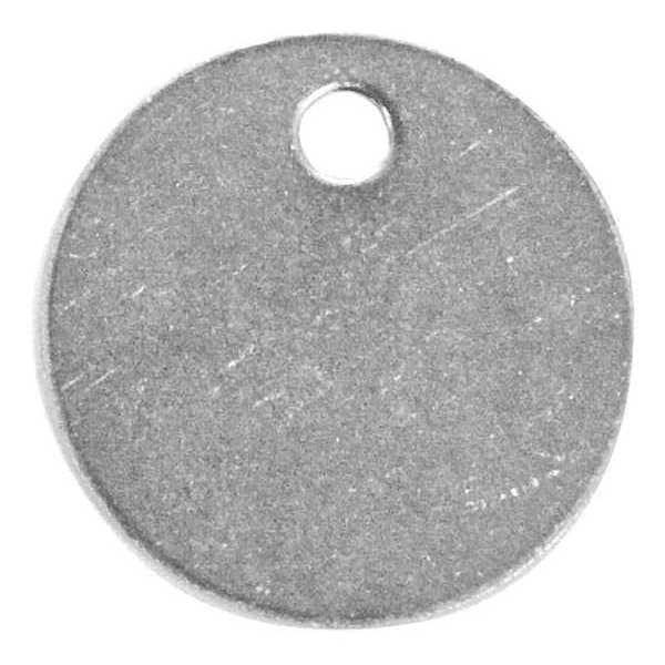 Zoro Select Blank Tag, Aluminum, 1 in H x 1 in W, 1 in Dia
