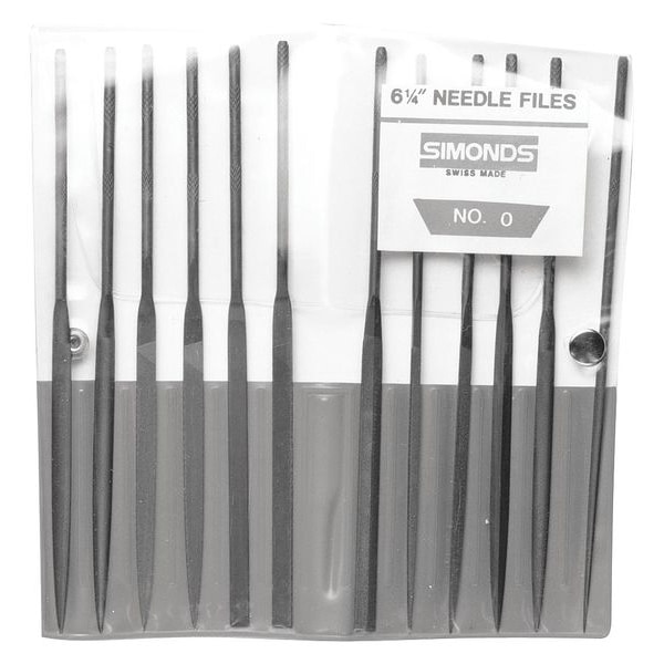 Simonds Needle File Set, 6-1/4in.L, 2 Cut Type 83553100 | Zoro