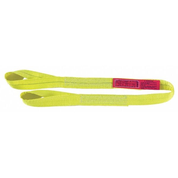 LiftAll  Sling, Type 4, 10 ft L, 1 in W, Polyester, Yellow