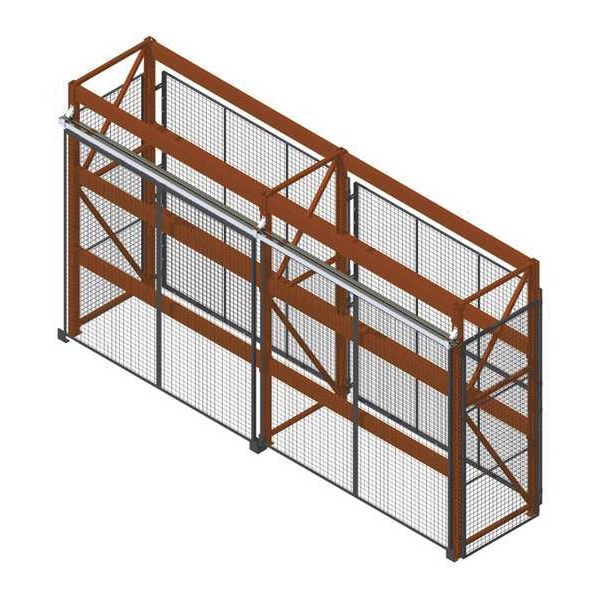 Wirecrafters Pallet Rack Encl, 2 Bay, 96inW, 48in BaseD RE8848SD2