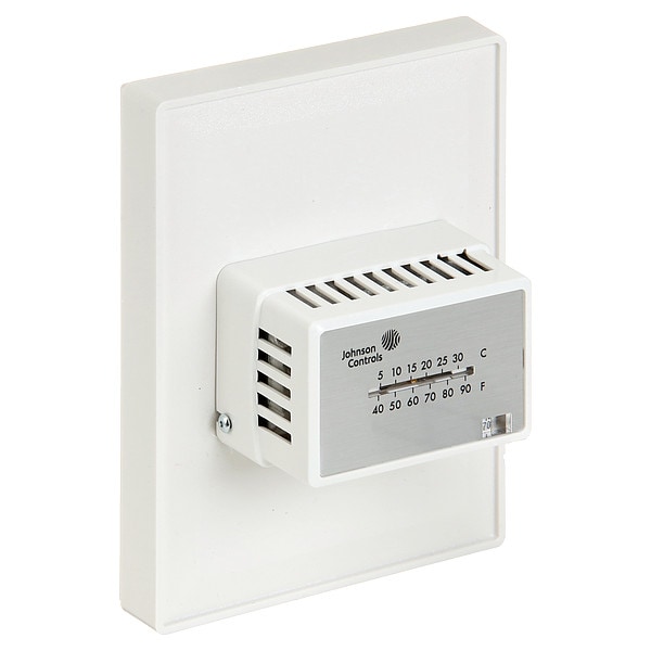 Johnson Controls Pneumatic Thermostat, Single Temperature, Heating and