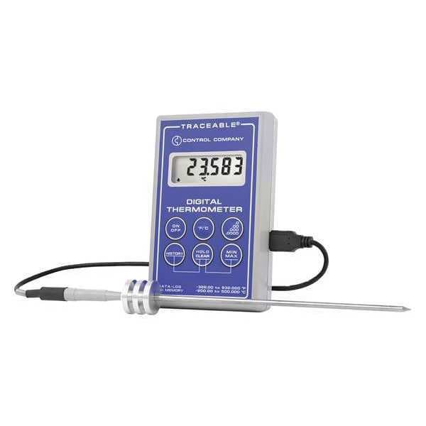 CONTROL COMPANY Digital Data Logging Thermometer with Platinum RTD