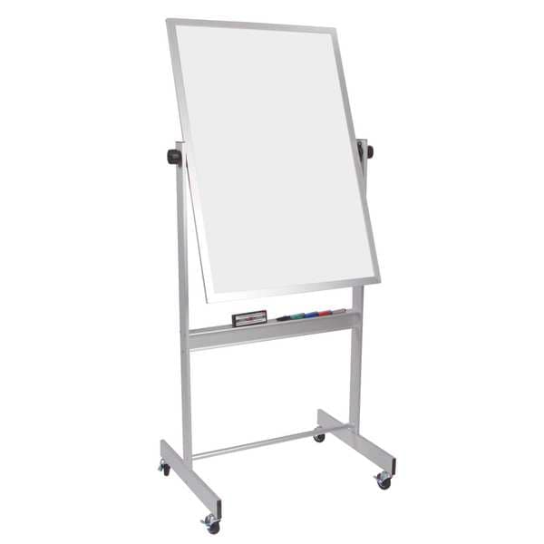 Mooreco 40"x30" Reversible Plastic Whiteboard, Gloss 668ACHH Zoro